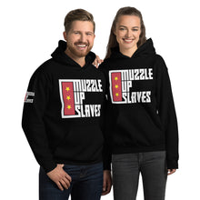 Load image into Gallery viewer, MUZZLE UP SLAVES // Unisex Hoodie // All dark colors
