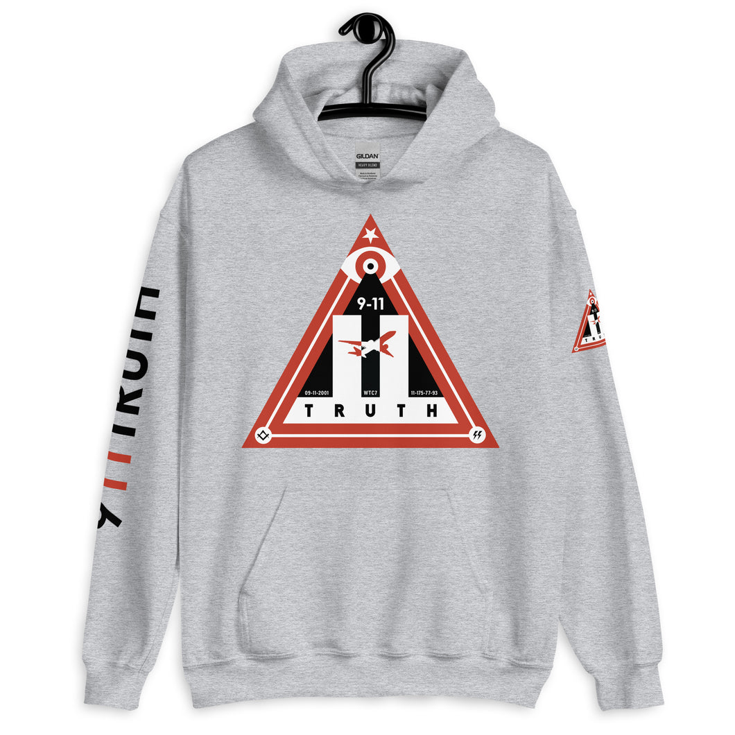 911 TRUTH // Unisex Hoodie // White, Gray