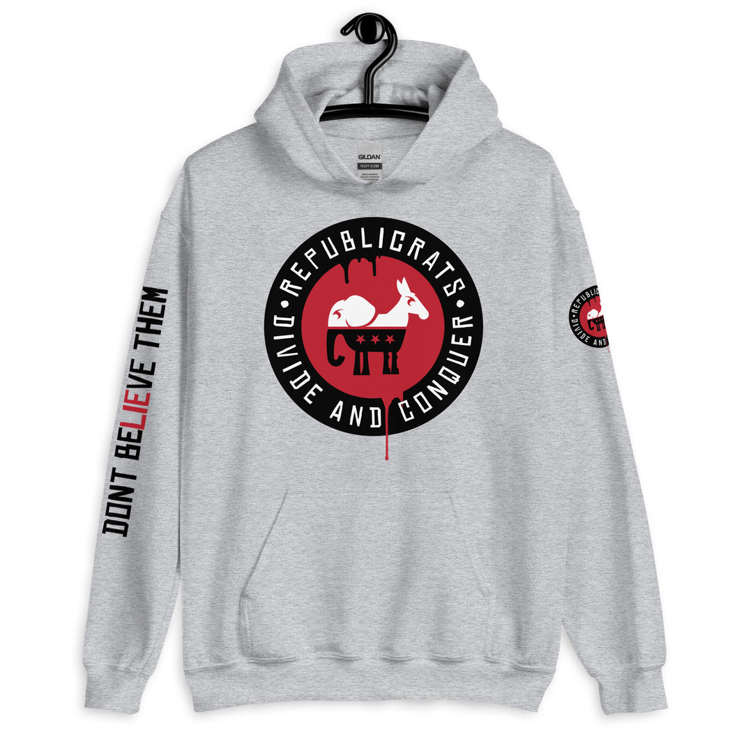 REPUBLICRATS // Unisex Hoodie // White, Light Gray