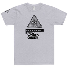 Load image into Gallery viewer, PLANDEMIC = NEW WORLD ORDER // Unisex T-Shirt // All light colors
