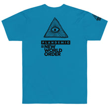 Load image into Gallery viewer, PLANDEMIC = NEW WORLD ORDER // Unisex T-Shirt // All light colors
