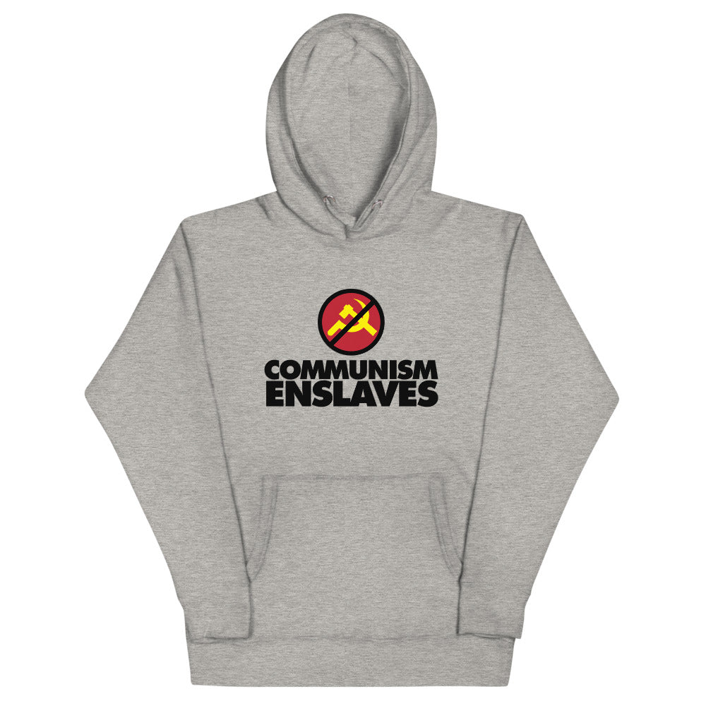 COMMUNISM ENSLAVES -- Unisex Hoodie (gray or white)