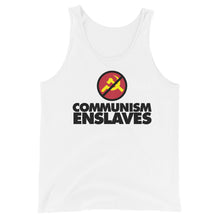 Load image into Gallery viewer, COMMUNISM ENSLAVES -- Unisex Tank Top (gray or white)
