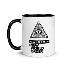 Load image into Gallery viewer, PLANDEMIC = NEW WORLD ORDER // Mug with Color Inside
