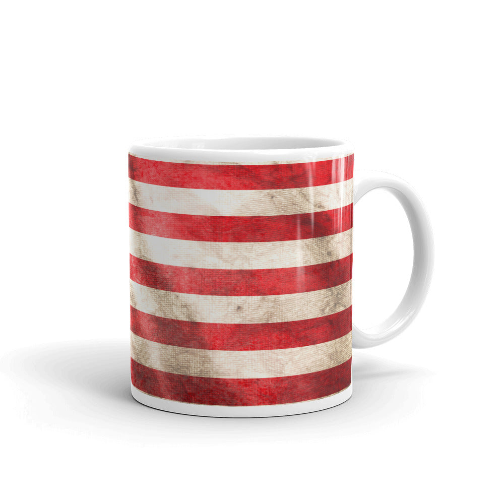 AMERICAN FLAG -- White glossy mug