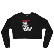 Load image into Gallery viewer, FIGHT THE NWO - Crop Sweatshirt (black)
