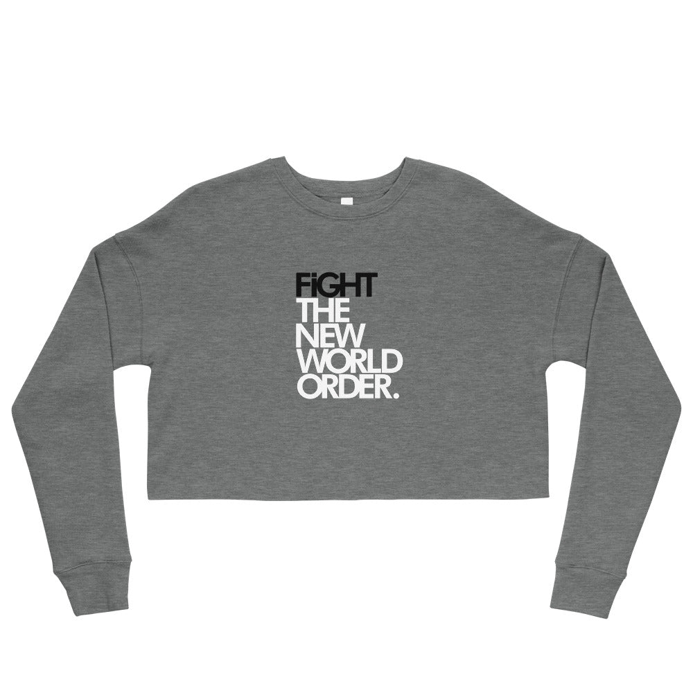 FIGHT THE NWO - Crop Sweatshirt (grey)