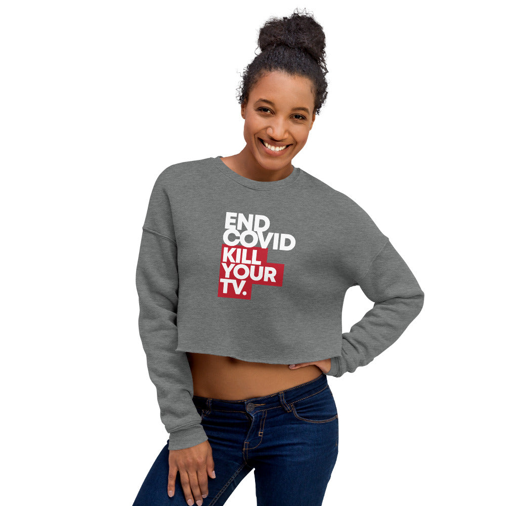 KILL YOUR TV // Crop Sweatshirt, gray